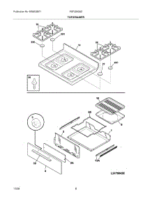 09 - Top / Drawer parts for Frigidaire Range FGF328GSZ from AppliancePartsPros.com