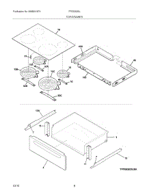07 - Top / Drawer parts for Frigidaire Range FFES3025LBA from AppliancePartsPros.com