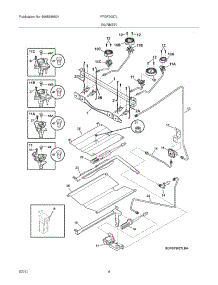 05 - Burner parts for Frigidaire Range FFGF3027LWB from AppliancePartsPros.com