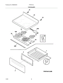 07 - Top / Drawer parts for Frigidaire Range FFEF3013LBD from AppliancePartsPros.com