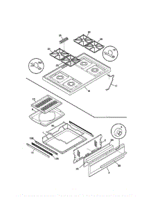 Top / Drawer parts for Frigidaire Range FGF316WGTG from AppliancePartsPros.com