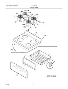 07 - Top / Drawer parts for Frigidaire Range FFEF3011LWC from AppliancePartsPros.com