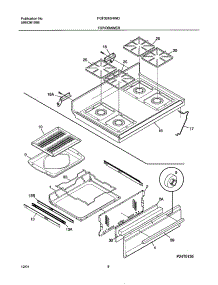 09 - Top / Drawer parts for Frigidaire Range FGF324BHWD from AppliancePartsPros.com