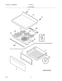 07 - Top / Drawer parts for Frigidaire Range FFEF3020LBD from AppliancePartsPros.com
