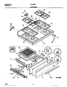 05 - Top / Drawer parts for Frigidaire Range FGF332BBDB from AppliancePartsPros.com