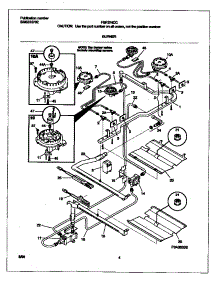 03 - Burner parts for Frigidaire Range FGF374CCBH from AppliancePartsPros.com