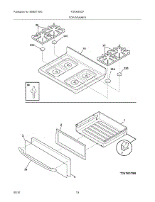09 - Top / Drawer parts for Frigidaire Range FGF368GCP from AppliancePartsPros.com
