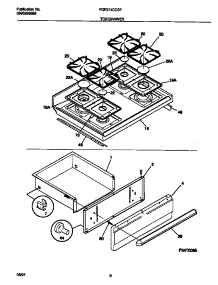 05 - Top / Drawer parts for Frigidaire Range FGF374CCSF from AppliancePartsPros.com