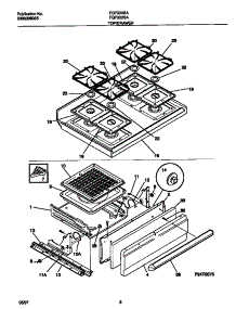 05 - Top / Drawer parts for Frigidaire Range FGF333SADG from AppliancePartsPros.com