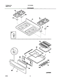 09 - Top / Drawer parts for Frigidaire Range FGF337BCB from AppliancePartsPros.com