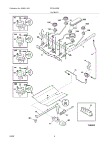 05 - Burner parts for Frigidaire Range FGF345GSB from AppliancePartsPros.com