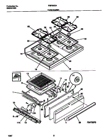 05 - Top / Drawer parts for Frigidaire Range FGF333SADH from AppliancePartsPros.com