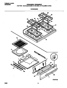 05 - Top / Drawer parts for Frigidaire Range FGF334BGDE from AppliancePartsPros.com