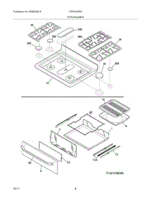 09 - Top / Drawer parts for Frigidaire Range FGF348KMA from AppliancePartsPros.com