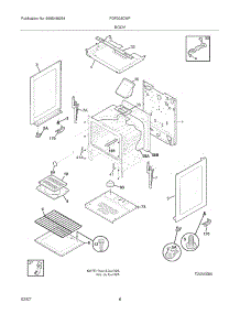 07 - Body parts for Frigidaire Range FGF303CWF from AppliancePartsPros.com