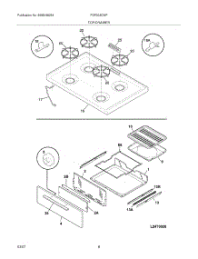 09 - Top / Drawer parts for Frigidaire Range FGF303CWF from AppliancePartsPros.com
