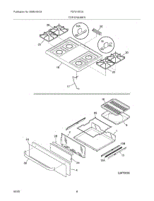 09 - Top / Drawer parts for Frigidaire Range FGF318ECA from AppliancePartsPros.com