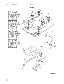05 - Burner parts for Frigidaire Range FGF337GWF from AppliancePartsPros.com