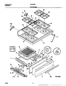 05 - Top / Drawer parts for Frigidaire Range FGF332BBWC from AppliancePartsPros.com