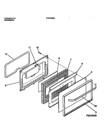 06 - Door parts for Frigidaire Range FGF333BADB from AppliancePartsPros.com
