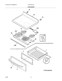 07 - Top / Drawer parts for Frigidaire Range FFEF3043LSA from AppliancePartsPros.com