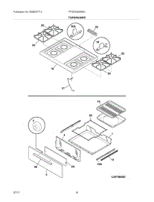 09 - Top / Drawer parts for Frigidaire Range FFGF3000MWA from AppliancePartsPros.com