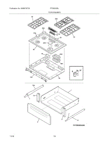 09 - Top / Drawer parts for Frigidaire Range FFGS3025LWB from AppliancePartsPros.com