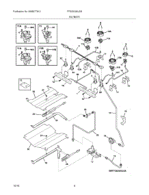 05 - Burner parts for Frigidaire Range FFGS3025LSB from AppliancePartsPros.com