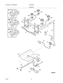 05 - Burner parts for Frigidaire Range FGF337BCF from AppliancePartsPros.com