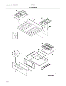 09 - Top / Drawer parts for Frigidaire Range FGF337GBE from AppliancePartsPros.com