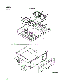 05 - Top / Drawer parts for Frigidaire Range FGF351SGWA from AppliancePartsPros.com