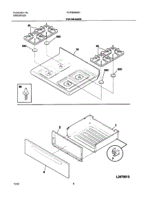 09 - Top / Drawer parts for Frigidaire Range FGFB55ASC from AppliancePartsPros.com