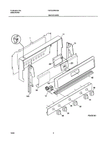 03 - Backguard parts for Frigidaire Range FGFB33WHSA from AppliancePartsPros.com