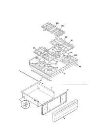 Top / Drawer parts for Frigidaire Range FGFB74BJBB from AppliancePartsPros.com