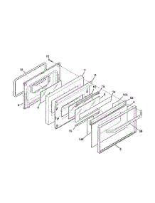 Door parts for Frigidaire Range FGFB74BJBB from AppliancePartsPros.com