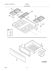 09 - Top / Drawer parts for Frigidaire Range FGFB68CBD from AppliancePartsPros.com