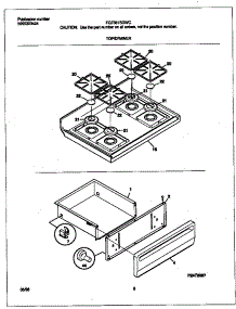 05 - Top / Drawer parts for Frigidaire Range FGF351SGWC from AppliancePartsPros.com