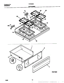 06 - Top / Drawer parts for Frigidaire Range FGF353BADD from AppliancePartsPros.com