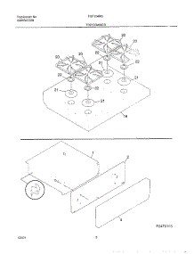 09 - Top / Drawer parts for Frigidaire Range FGF354BGDF from AppliancePartsPros.com