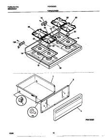 06 - Top / Drawer parts for Frigidaire Range FGF352SBDD from AppliancePartsPros.com