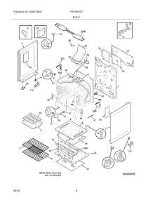 07 - Body parts for Frigidaire Range FGF364KCF from AppliancePartsPros.com