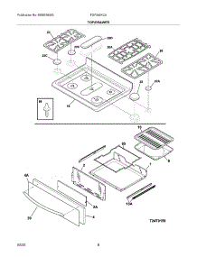 09 - Top / Drawer parts for Frigidaire Range FGF348KCA from AppliancePartsPros.com