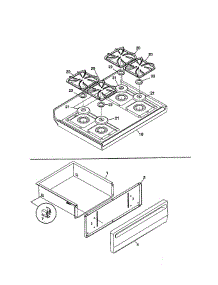 Top / Drawer parts for Frigidaire Range FGF354BGWD from AppliancePartsPros.com