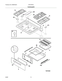 09 - Top / Drawer parts for Frigidaire Range FGF348KSA from AppliancePartsPros.com