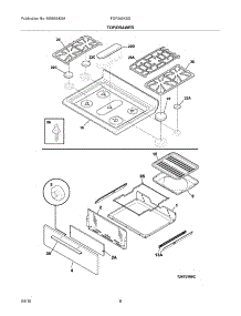 09 - Top / Drawer parts for Frigidaire Range FGF348KSD from AppliancePartsPros.com