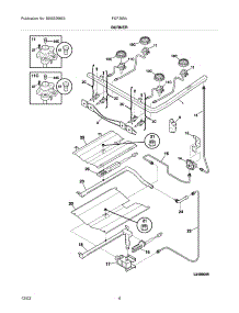 05 - Burner parts for Frigidaire Range FGF355AUE from AppliancePartsPros.com