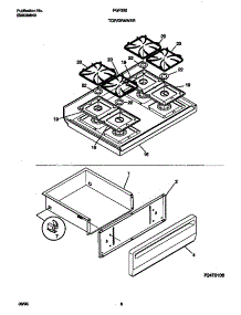 05 - Top / Drawer parts for Frigidaire Range FGF355CGBA from AppliancePartsPros.com