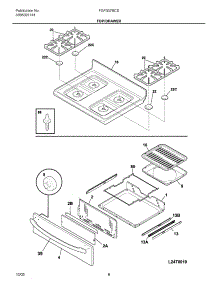 09 - Top / Drawer parts for Frigidaire Range FGF337BCD from AppliancePartsPros.com
