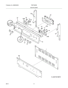 03 - Backguard parts for Frigidaire Range FGEF3055MBA from AppliancePartsPros.com