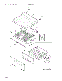 07 - Top / Drawer parts for Frigidaire Range FGEF3032KWB from AppliancePartsPros.com